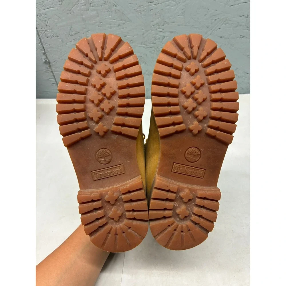 Timberland 6 Inch Premium Waterproof Boots Youth 3.5 Wheat Nubuck Leather